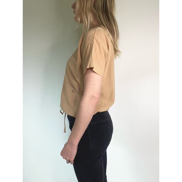 MADEWELL Beige Gauze Cotton Top US XS - Picture 8 of 14